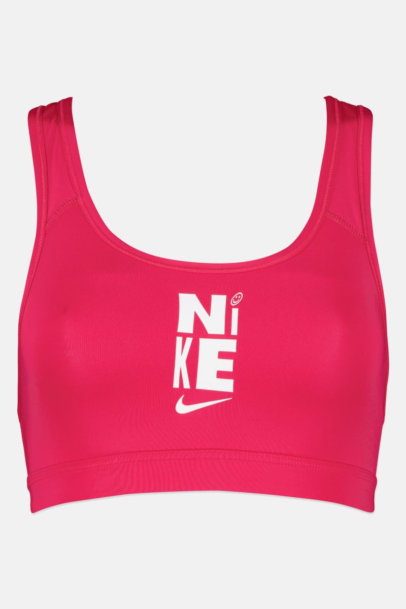 Nike Women Brand Logo Non Padded Sports Bra, Magenta - Image 2