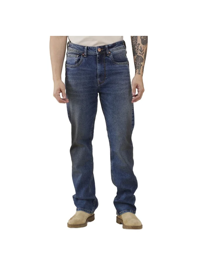 Being Human Mens Mid Tone Boot Cut Fit Denims
