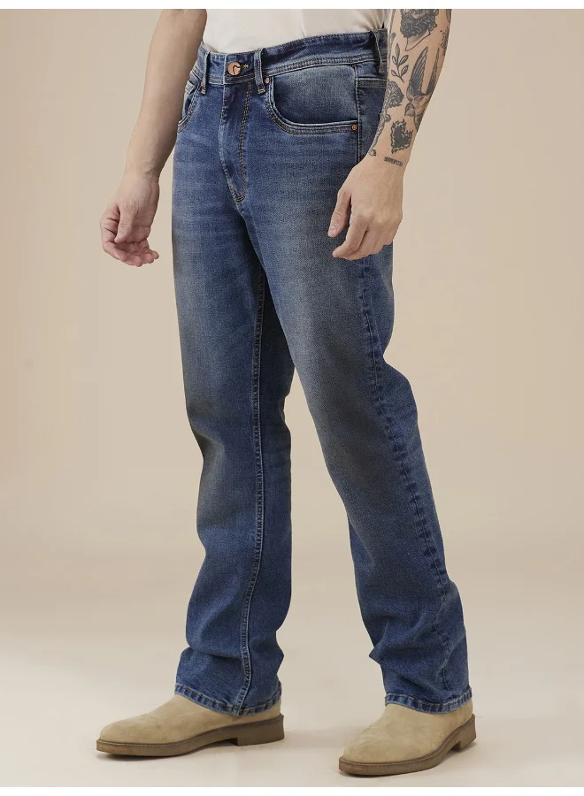 Being Human Mens Mid Tone Boot Cut Fit Denims