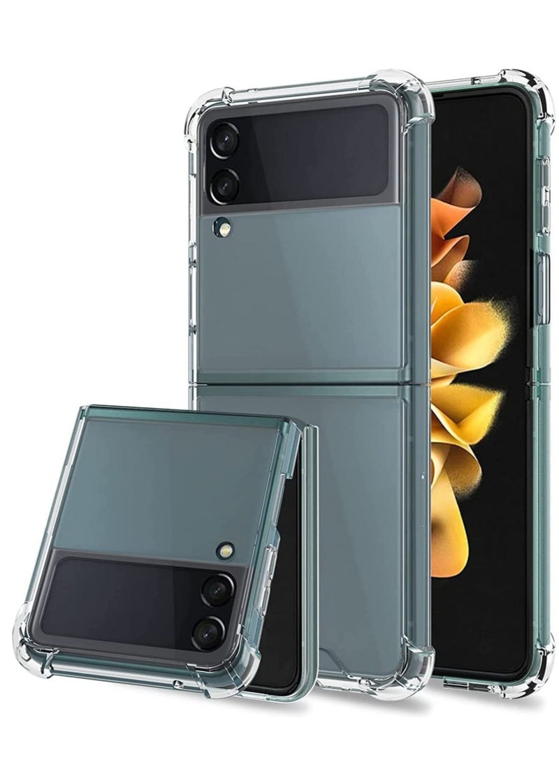 Compatible with Galaxy Z Flip 4 Case,Anti Yellow- Ultra-thin Slim Fit Four Corner Airbags Protection Samsung Galaxy Z Flip 4 5G 2022-Clear - Image 1