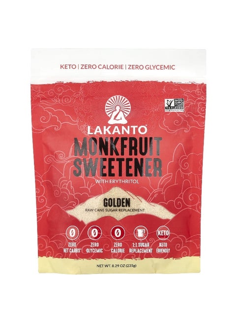 Lakanto, Monkfruit Sweetener with Erythritol, Golden, 8.29 oz (235 g)