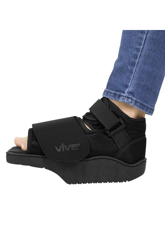 VIVE حذاء تخفيف الضغط بعد الجراحة - حذاء إسفيني أمامي لإصابات أصابع القدم المكسورة - حذاء طبي غير محمل للتعافي من جراحة القدم، وأصابع المطرقة، والتهاب المفصل الإبهامي، وآلام القدم - تقويم العظام للمشي (للرجال من سن 12 إلى 14 عامًا) - Image 1
