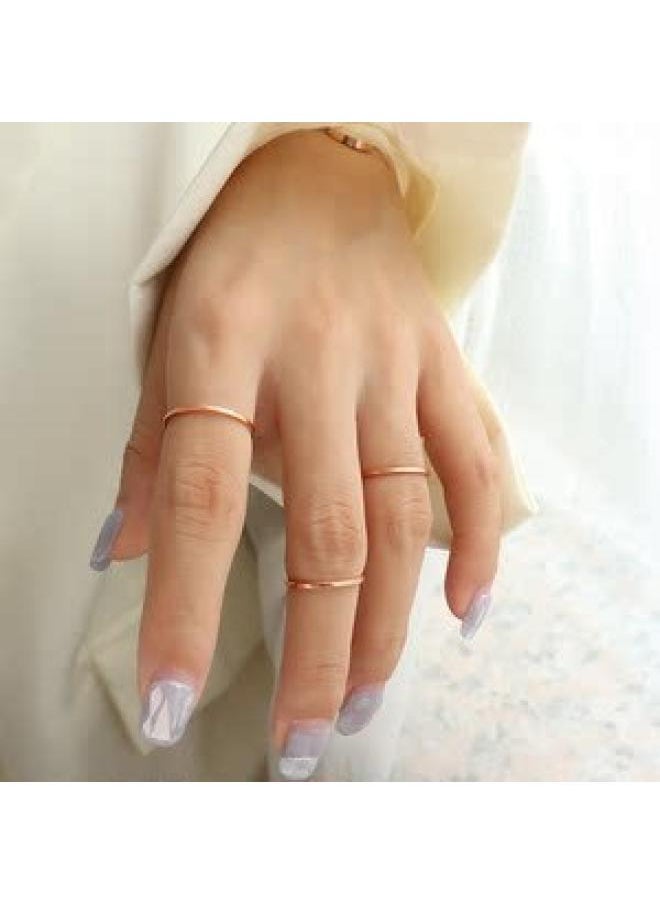 Generic Korean Style Niche Design Plain Ring Thin Tail Ring Index Finger Ring Titanium Steel 8k Gold Simple Ring Women's Jewelry 