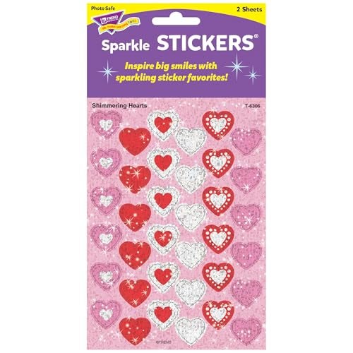 Trend Enterprises Shimmering Hearts Sparkle Stickers® - Image 3