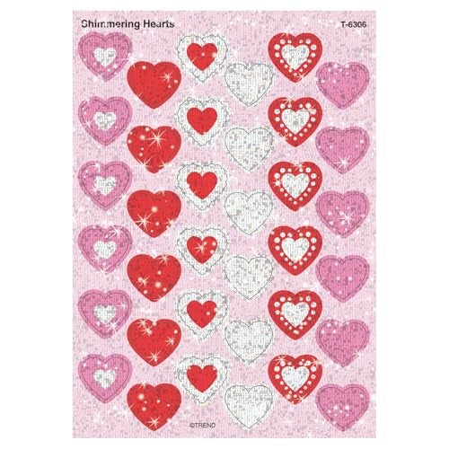 Trend Enterprises Shimmering Hearts Sparkle Stickers® - Image 1