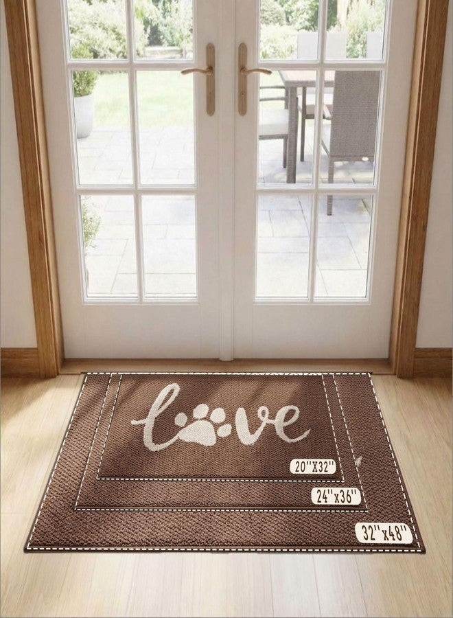 Bulijojo Love Door Mat 20x32 Inch, Non Slip Rubber Backing Entrance Mat,Dirt Resistant and Absorbent Welcome Mats,Low-Profile Floor Mats for Entryway Brown - Image 5