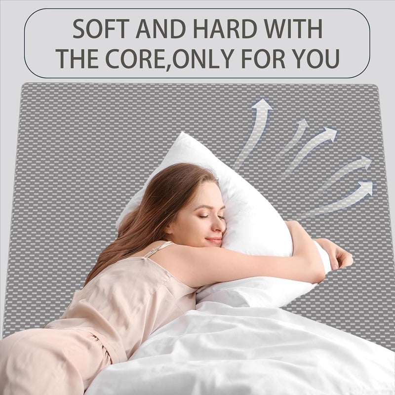 Full Mattress, Memory Foam Mattress 120x200cm, Medium Firm Support, with Removable Mattress Protector Cover (Grey, 120x200x20cm) - Image 2