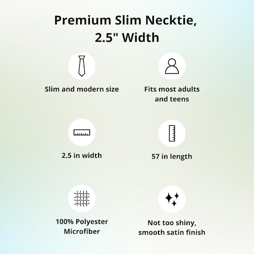 tiemart Premium Slim Necktie, 2.5" Width (Burnt Orange) - Image 4