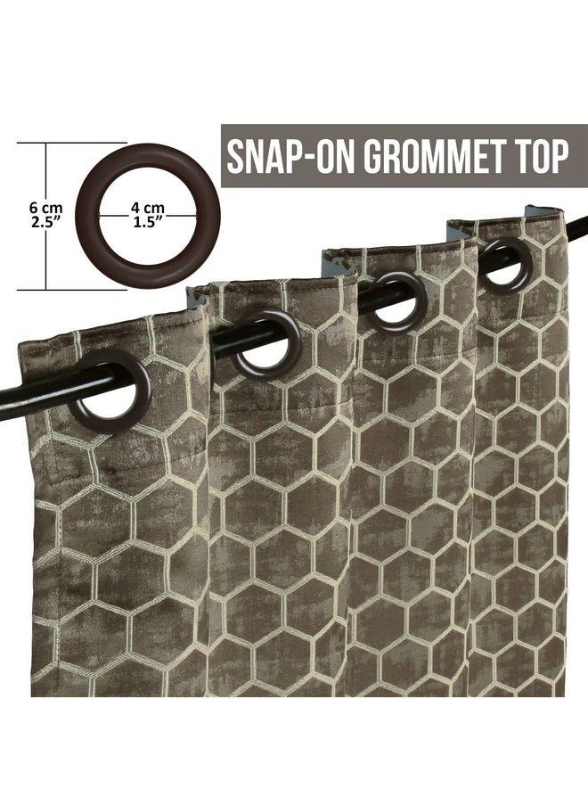 Story@Home Story@Home Room Darkening Door Curtains 7 Feet Set of 1 | Hexagon Hive Design Door Curtain | Thermal Insulated Curtains | Curtains for Living Room | (116 x 215 cm, Brown) | Perfect for Home Decor  - Image 5