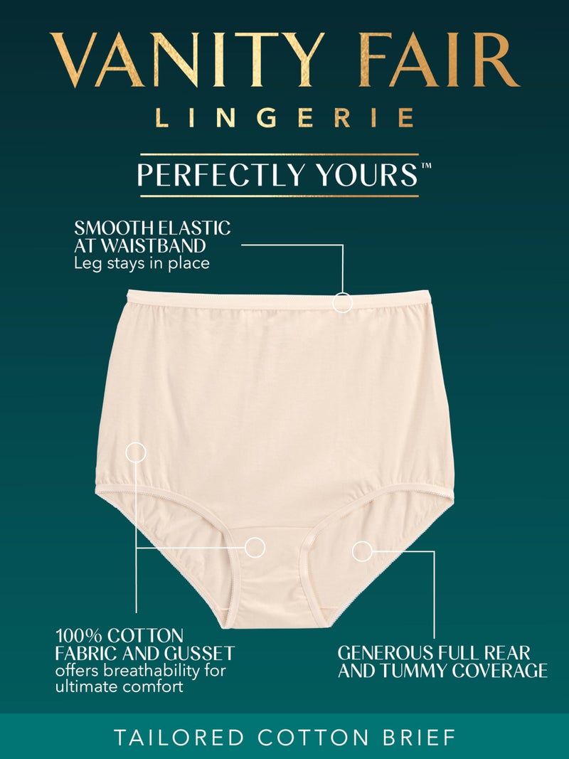 Vanity Fair womens Perfectly Yours High Waisted Panties Briefs, Cotton - Candleglow, 7 US - Image 2