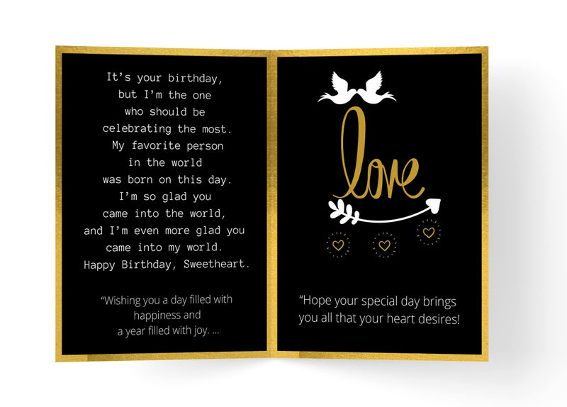 Gaurangi Birthday Greeting Card & Artificial Golden Rose - Birthday Gift For Boyfriend/Husband/Wife/Girlfriend (Purple) 1 Piece - Image 3