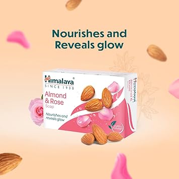 Himalaya Herbals Almond and Rose Moisturizing Soap Enriched with Almond 75g - Image 3