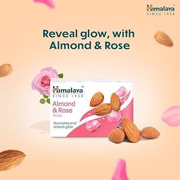 Himalaya Herbals Almond and Rose Moisturizing Soap Enriched with Almond 75g - Image 2
