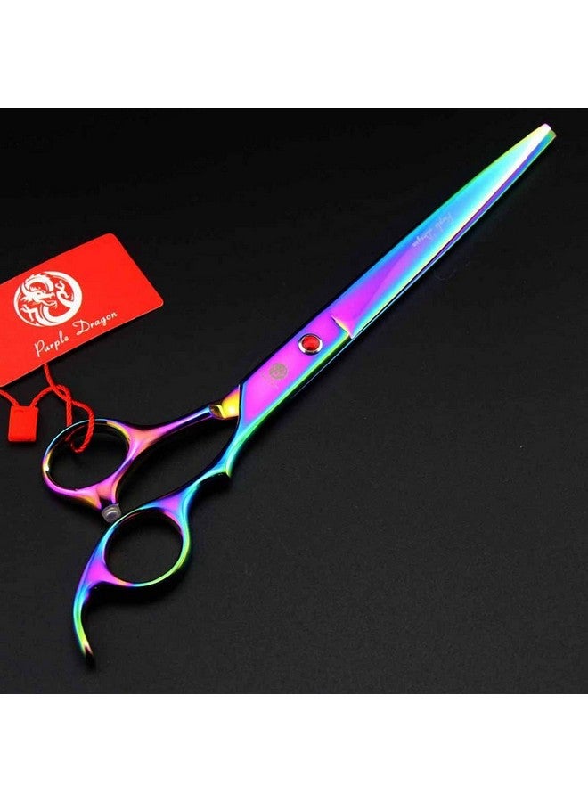 Purple Dragon 8.0" Titanium Multicolor Professional Pet Grooming Scissors Set,Straight & Thinning & Curved Scissors Shear with Bag for Dog Cat Grooming - Image 3