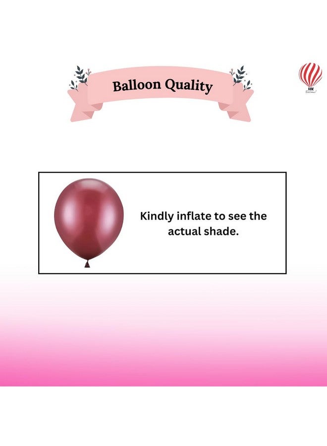 HK balloons 53 pcs burgundy theme birthday decoration Item Kit Combo For balloon arch decoration set,Gold confetti & Chrome Balloons Burgundy Themed Birthday Decoration Set - Image 5
