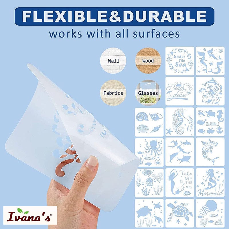 ivana's Ivana's Mandala Art Stencil for Art & Craft, Reusable DIY Decorative Stencil for Painting on Canvas, Fabric, Cloth, Paper, Glass, Furniture and Wall, Size - 12 x 12 inch, IVS-1055  - Image 5