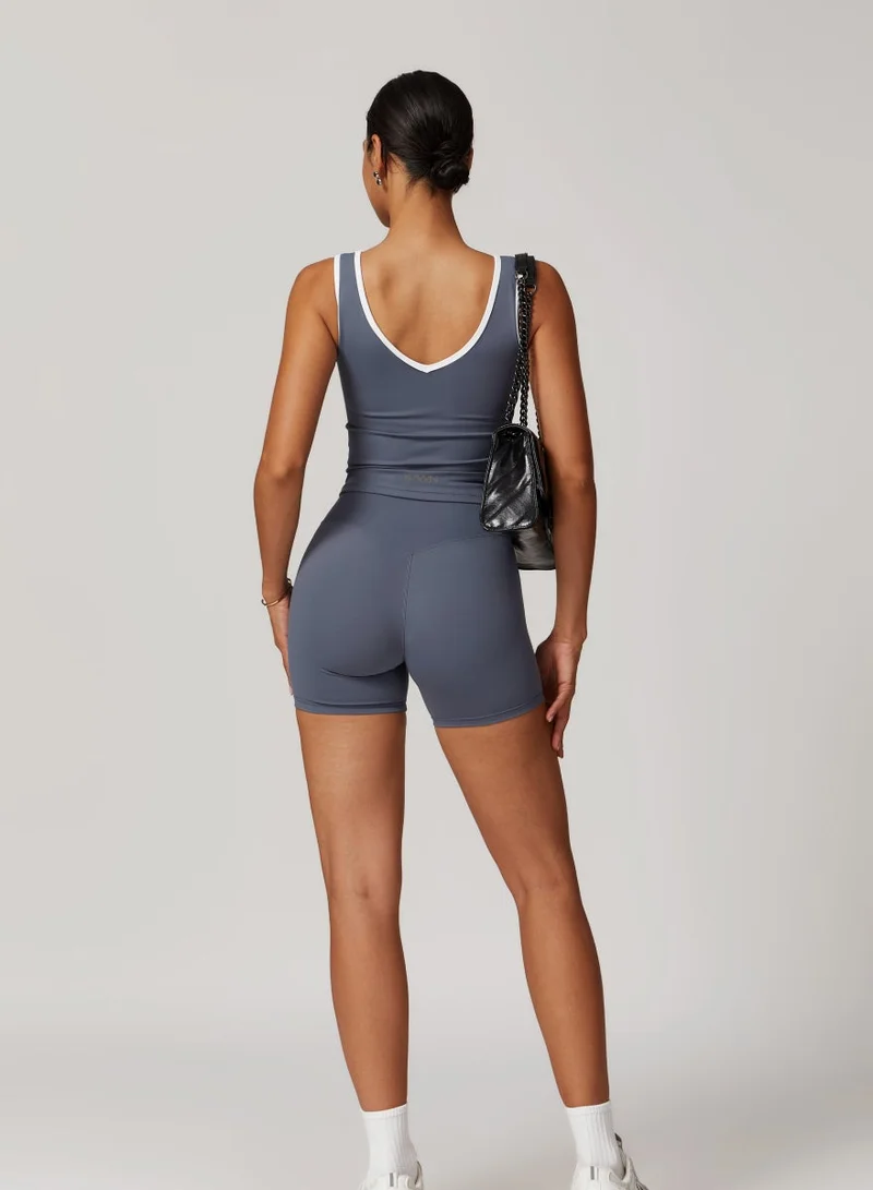 KAWN.YOGA Payne's Grey Womens V-Neck Sleeveless Shirt for Women | Best Price UAE