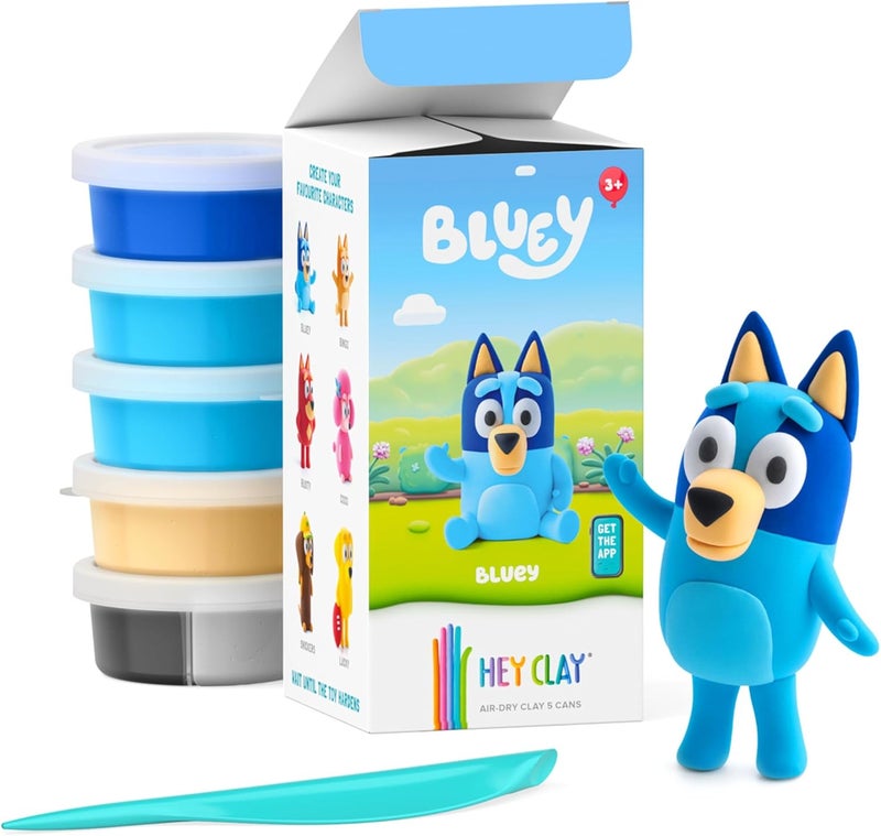 HEY CLAY - Bluey. Colorful modeling air-dry clay, 5 cans with fun interactive app for kids aged 3+ years. - Image 1