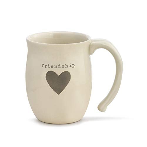 DEMDACO Friendship Heart Cream Inspirational 16 ounce Ceramic Stoneware Coffee Mug - Image 1