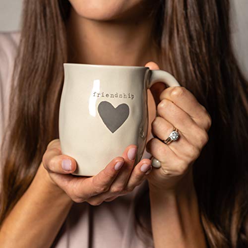 DEMDACO Friendship Heart Cream Inspirational 16 ounce Ceramic Stoneware Coffee Mug - Image 3