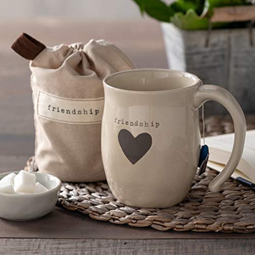DEMDACO Friendship Heart Cream Inspirational 16 ounce Ceramic Stoneware Coffee Mug - Image 4
