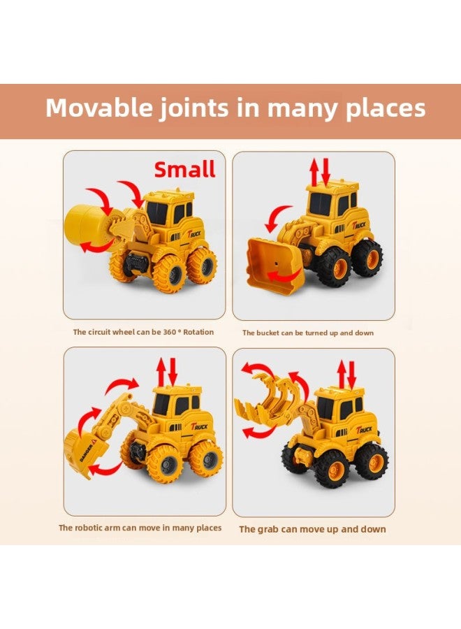 Children Press Car Boy 3 Inertia Car 1-2 Years Old Baby Excavator Engineering Car Toy Car 5-6-Color:Enlarged And Thickened Press Slide-road Press 125a  - Image 5