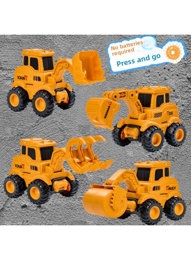 Children Press Car Boy 3 Inertia Car 1-2 Years Old Baby Excavator Engineering Car Toy Car 5-6-Color:Enlarged And Thickened Press Slide-road Press 125a  - Image 3