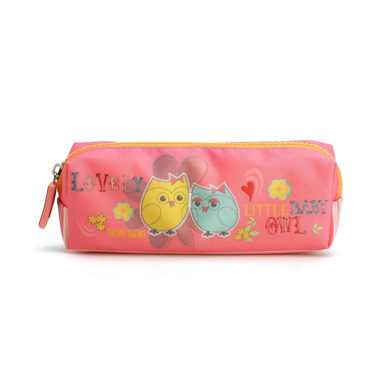 QIPS Rectangular Shaped Zip Closure Printed Pencil Bag (Little Baby Owl) - Image 1
