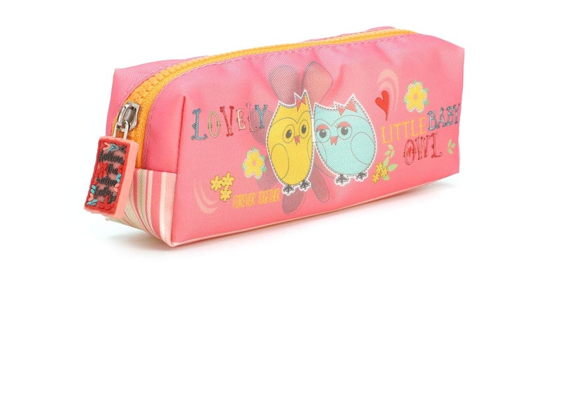 QIPS Rectangular Shaped Zip Closure Printed Pencil Bag (Little Baby Owl) - Image 2