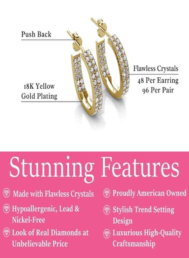 Cate & Chloe Grace 18k Yellow Gold 19mm Hoop Earrings with Round Cut Simulated Diamond Crystals, Lightweight Hypoallergenic Jewelry for Women, Gift for Her - Image 2