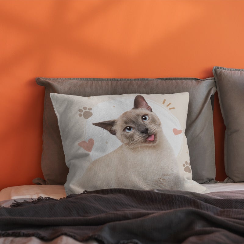 Cute Cat Print Decorative Throw Pillow Cover Soft Square Cushion Cover for Sofa Bed Living Room - Image 5