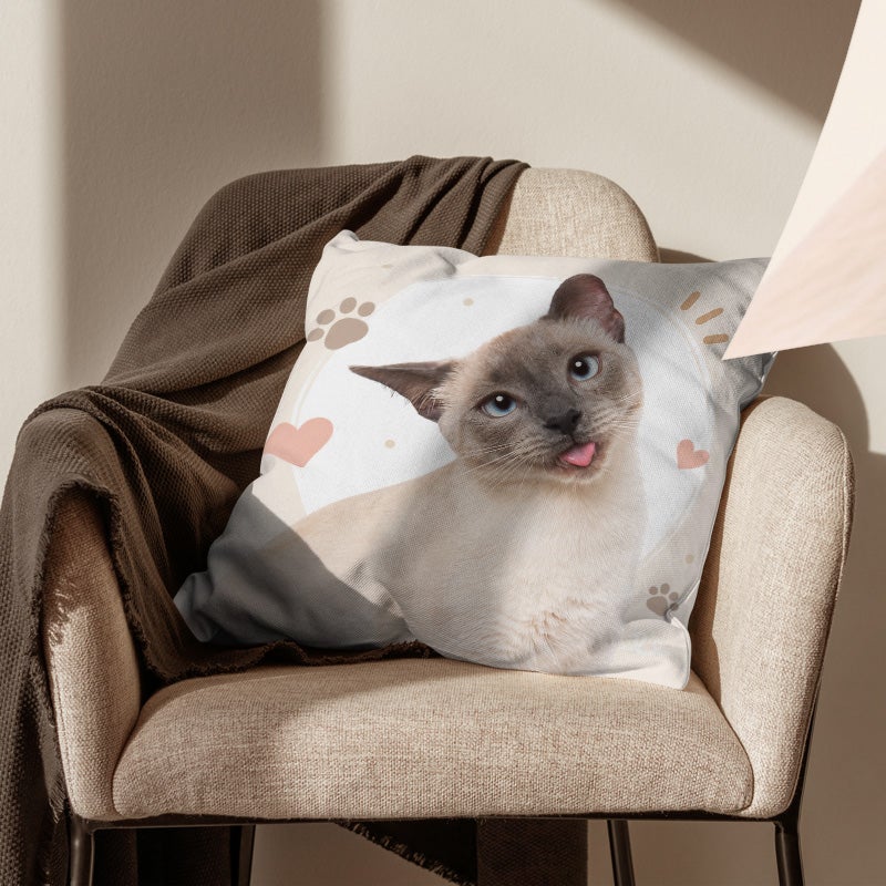 Cute Cat Print Decorative Throw Pillow Cover Soft Square Cushion Cover for Sofa Bed Living Room - Image 4