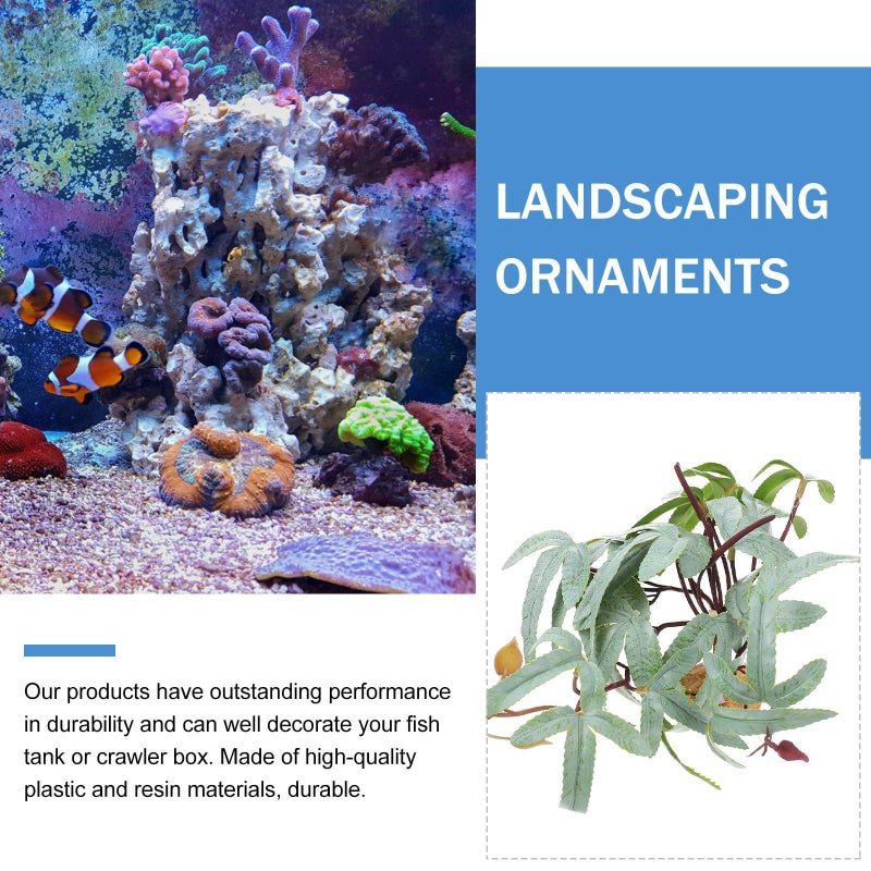 PRETZYOOM Reptile Tank Decoration Artificial Simulation Plants Resin Green Landscaping Ornament For Aquarium Habitat Terrarium Supplies - Image 4