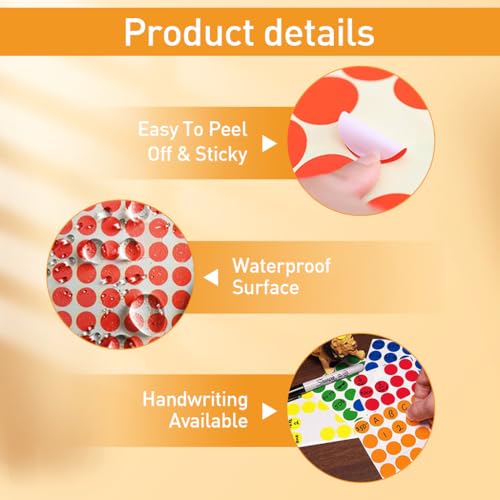 HASTHIP® 10 Sheets Colored Dot Stickers Self-Adhesive Labels, 6mm Round Colors for Toddlers Classroom Office Family Labeling Inventory Management - Image 2
