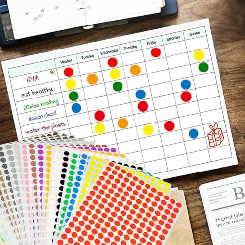 HASTHIP® 10 Sheets Colored Dot Stickers Self-Adhesive Labels, 6mm Round Colors for Toddlers Classroom Office Family Labeling Inventory Management - Image 4