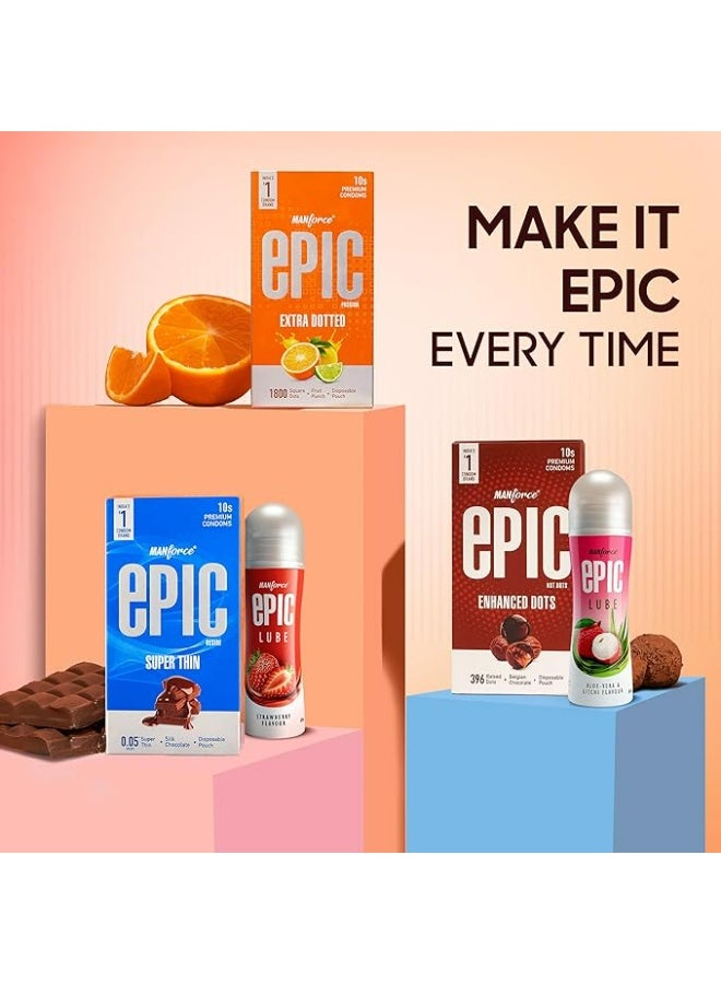 Mankind Manforce Epic Flavoured Condoms Combo Pack (13 Pcs) – Passion Fruit Punch (Extra Dotted) + Raspberry (Ultra Thin) – Lubricated Latex Condoms for Men – Long Lasting Pleasure & Safe Protection Premium Bundle - Image 5