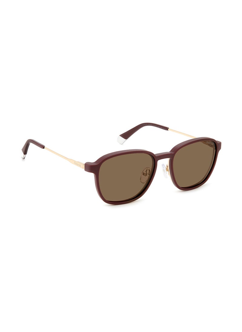 Polaroid - Unisex UV Protection Square Sunglasses - Pld 6205/Cs Gold Brgn 55 - Lens Size: 55 Mm - Image 1