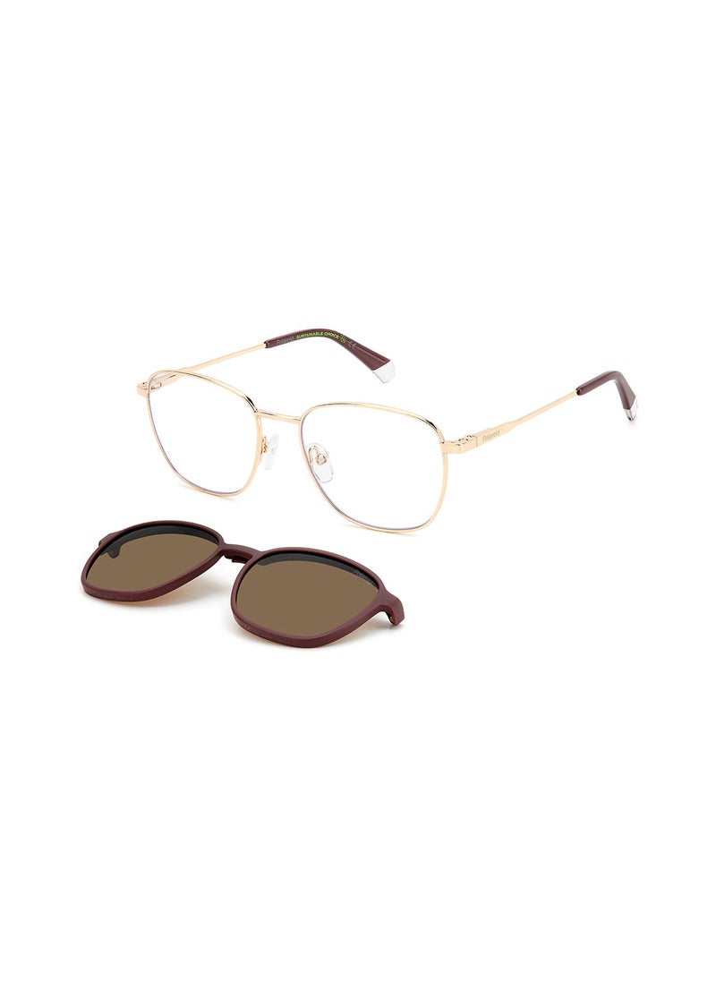 Polaroid - Unisex UV Protection Square Sunglasses - Pld 6205/Cs Gold Brgn 55 - Lens Size: 55 Mm - Image 1