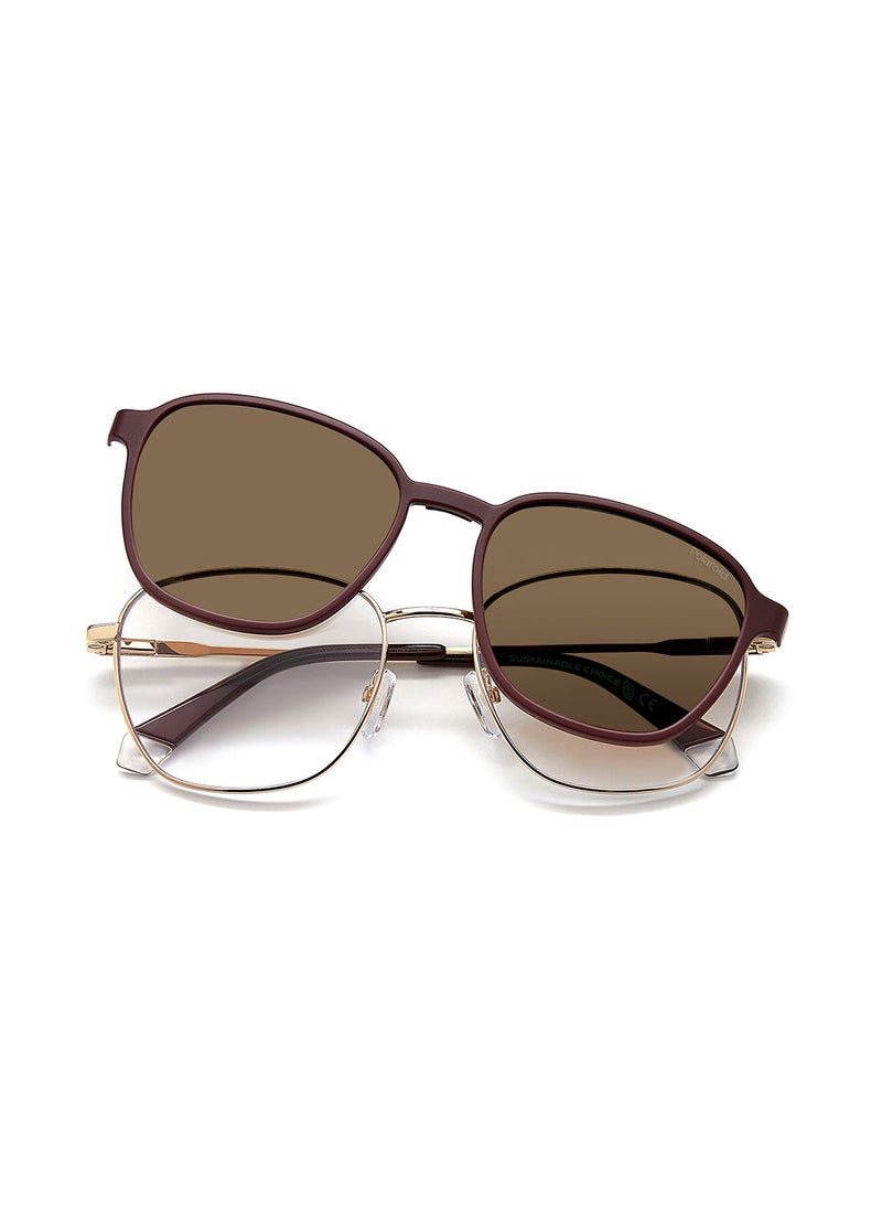 Polaroid - Unisex UV Protection Square Sunglasses - Pld 6205/Cs Gold Brgn 55 - Lens Size: 55 Mm - Image 1
