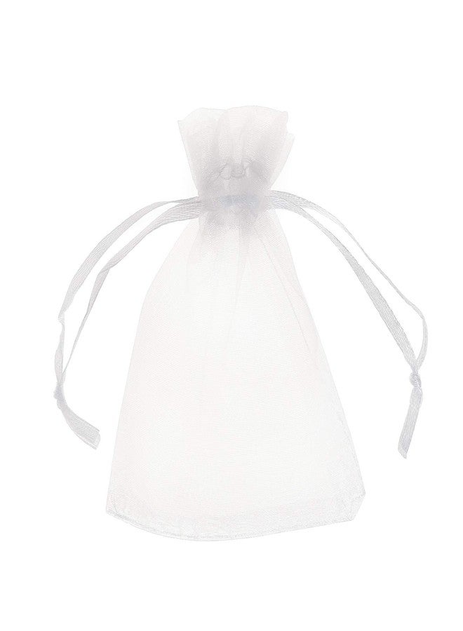 Volanic 50PCS 3X4 Inch Sheer Drawstring Organza Gift Bag Jewelry Pouch Party Wedding Favor Candy Bags Christmas White - Image 1