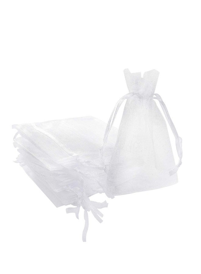 Volanic 50PCS 3X4 Inch Sheer Drawstring Organza Gift Bag Jewelry Pouch Party Wedding Favor Candy Bags Christmas White - Image 2