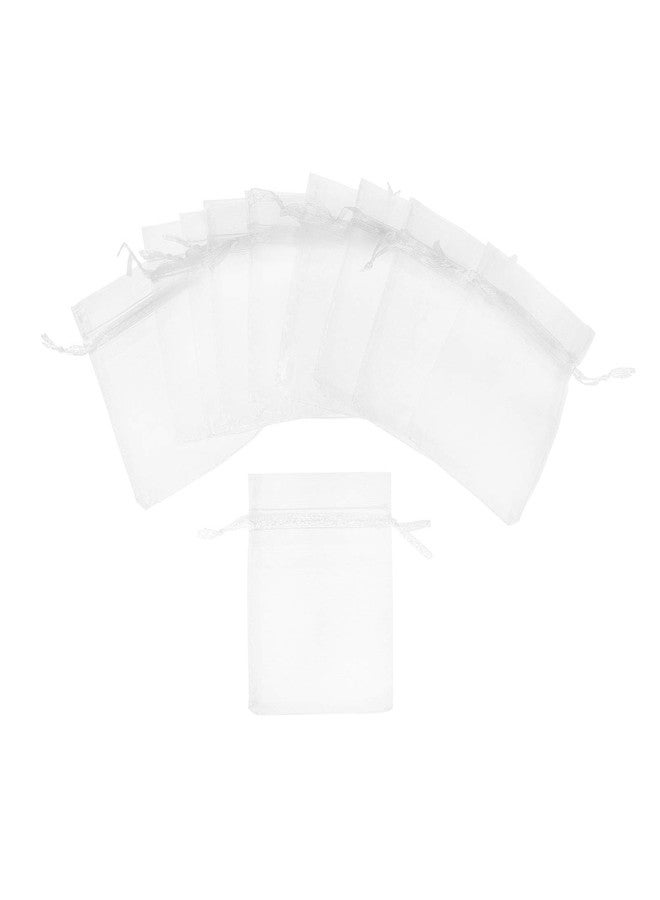 Volanic 50PCS 3X4 Inch Sheer Drawstring Organza Gift Bag Jewelry Pouch Party Wedding Favor Candy Bags Christmas White - Image 4