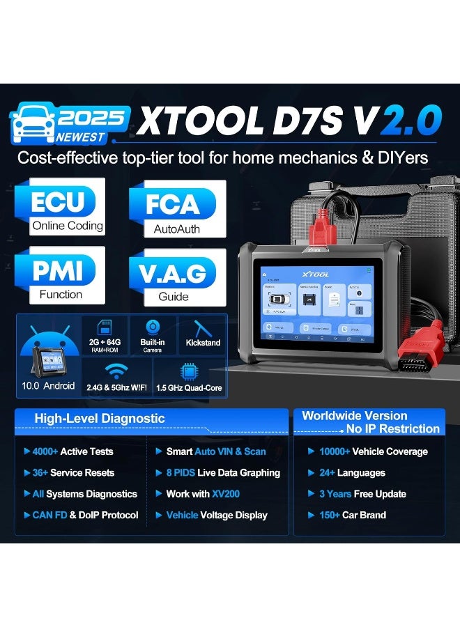 XTOOL XTOOL D7S Bidirectional Scan Tool  - Image 2