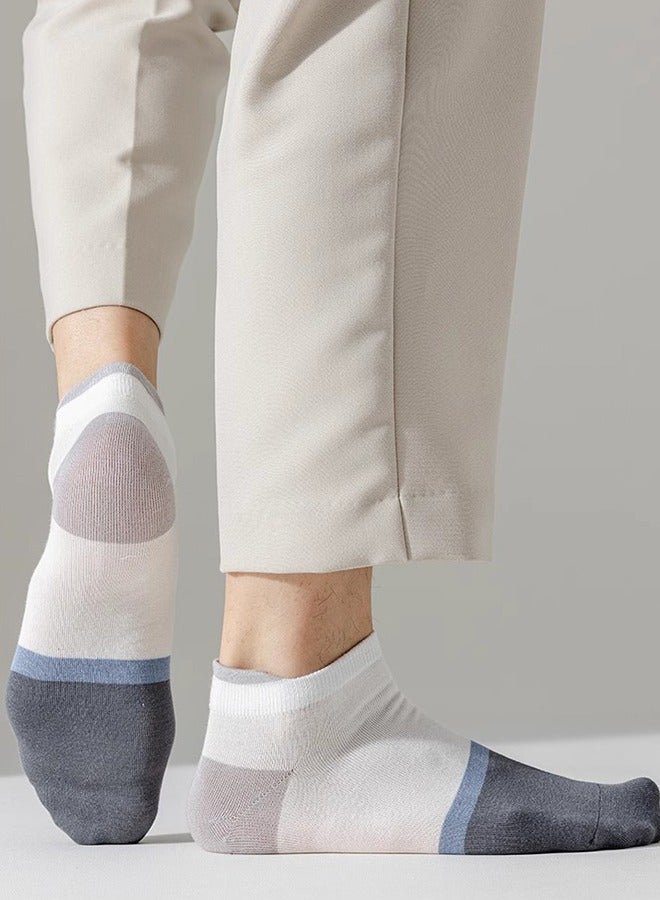 جوارب رجالية منخفضة الأعلى للكاحل مضادة للانزلاق، جوارب قطنية منعشة قابلة للتنفس، 5 أزواج من جوارب القارب مزيلة للعرق وممتصة للعرق، خفيفة الوزن ومبتكرة، جوارب غير مرئية - Image 4