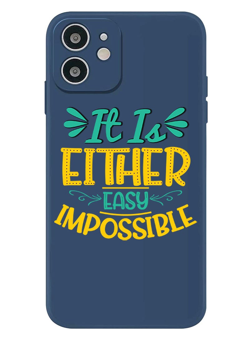 Theodor Protective Slim Fit Case Liquid Silicone Cover with Full Body Protection Anti-Scratch Shockproof Case For iPhone 12 Blue  - It is either easy impossible copy - Image 1