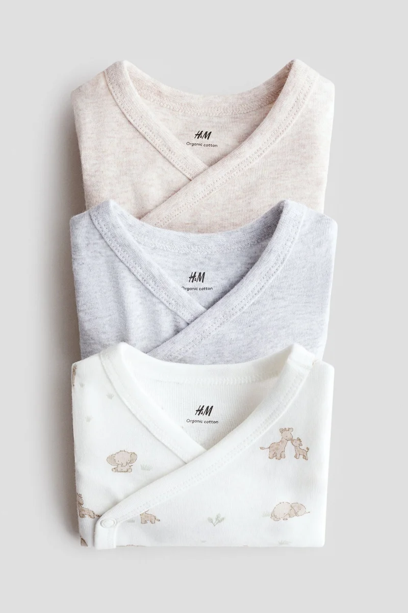 H&M 3-pack wrapover bodysuits