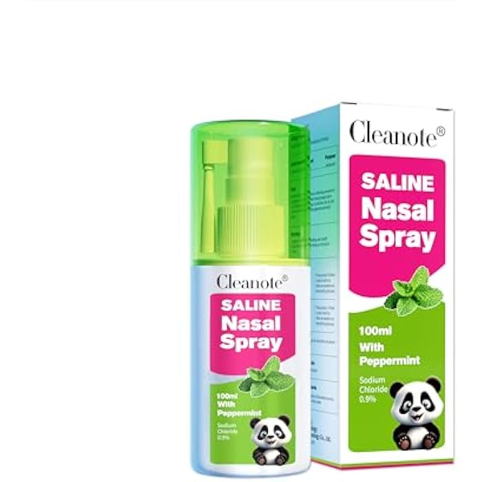 Cleanote Saline Nasal Spray with Natural Mint. Daily Use/Congestion, 100 mL | Moisturizing Nose Spray for Dry Nose & Congestion Relief – Gentle, Drug-Free Isotonic Saline Solution. Original Packaging. - Image 1