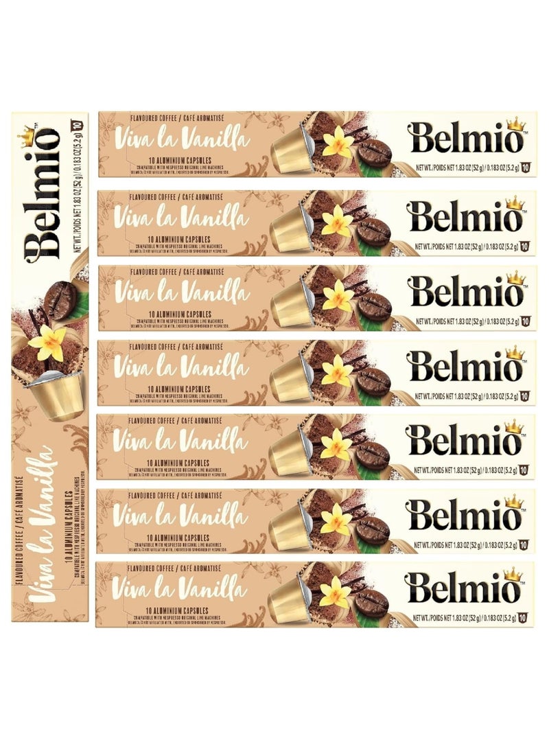 Belmio Vanilla Coffee Capsules Pack of 8 (80 Capsules)- Compatible With Nespresso Original Line Machines - Image 1