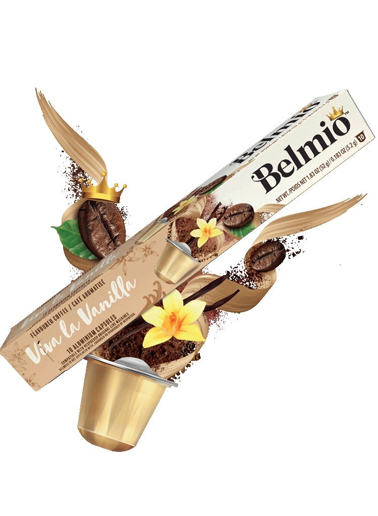 Belmio Vanilla Coffee Capsules Pack of 8 (80 Capsules)- Compatible With Nespresso Original Line Machines - Image 2