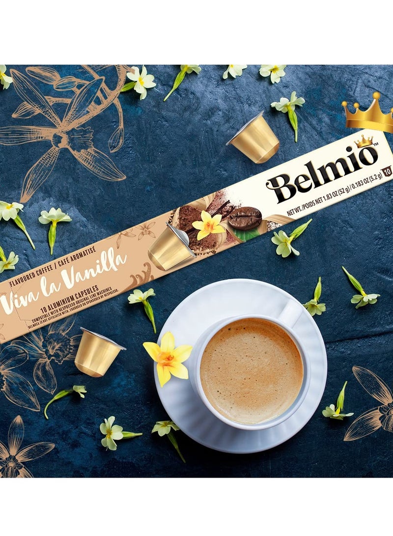 Belmio Vanilla Coffee Capsules Pack of 8 (80 Capsules)- Compatible With Nespresso Original Line Machines - Image 3